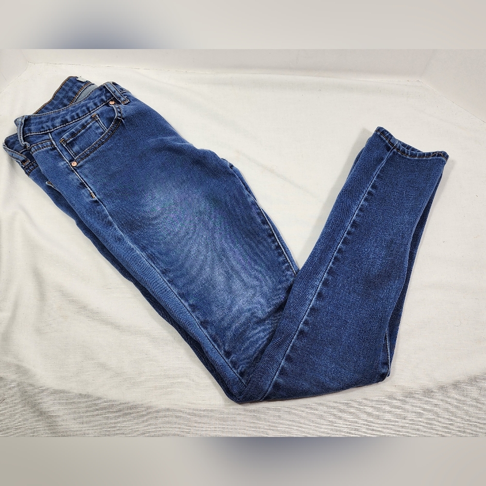 FOREVER 21 WOMEN'S CROP JEGGINGS SIZE 24, BLUE - Picture 1 of 13